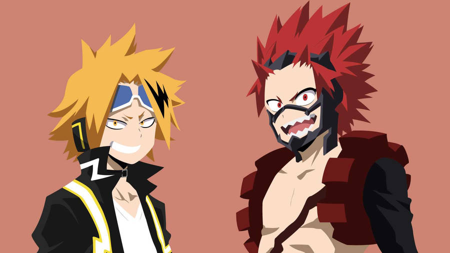 Eijiro Kirishima And Denki Kaminari Minimalist Wallpaper