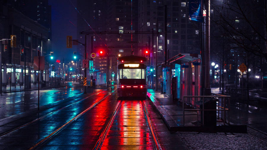 Electricity Powered Tram Wallpaper