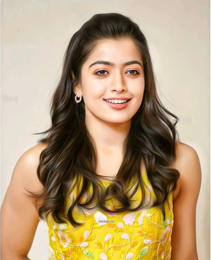 Elegant Actress Rashmika Mandanna In Hd Wallpaper Wallpaper