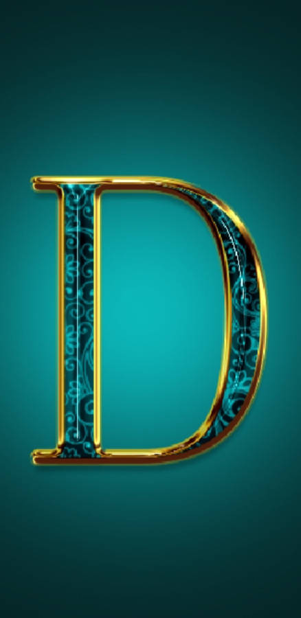 Elegant Blue-green Letter D Wallpaper