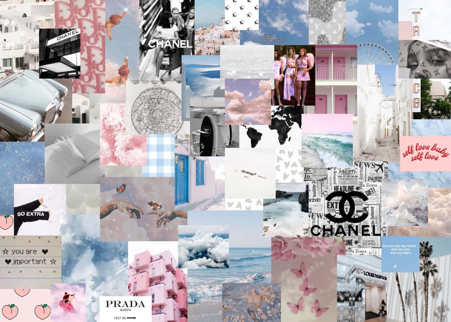 Elegant Collage Of Pink Shapes And Colors Wallpaper