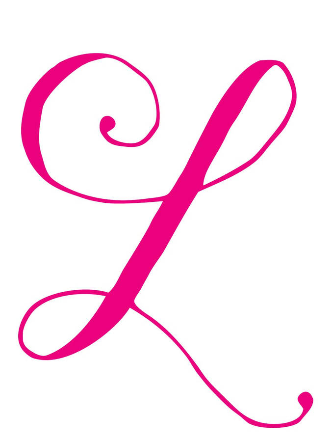 Elegant Cursive Pink Letter L Wallpaper