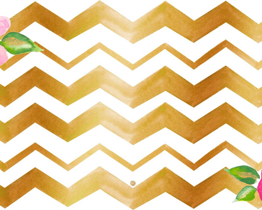 Elegant Golden Zigzag Preppy Pfp Wallpaper