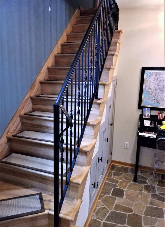 Elegant Iron Staircase Railing Wallpaper