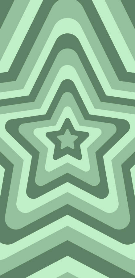 Elegant Preppy Pfp With Green Star Pattern Wallpaper