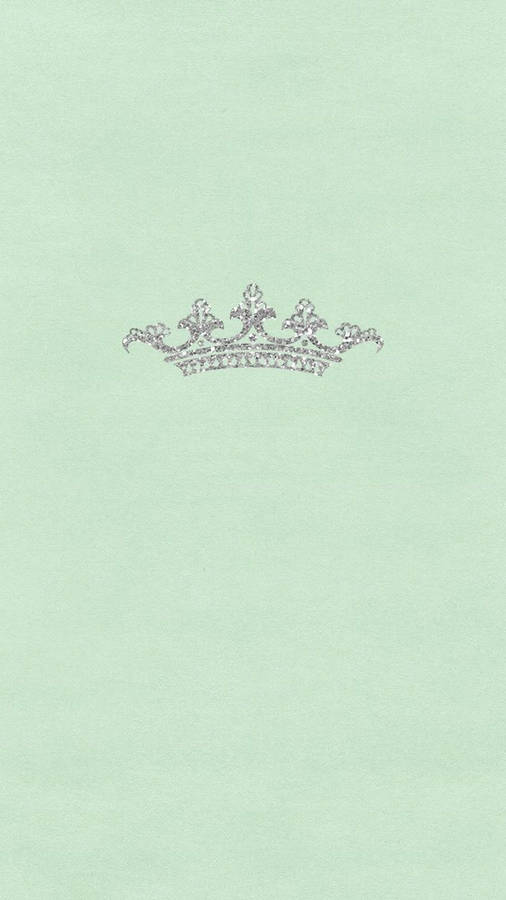 Elegant Royal Crown On Mint Green Backdrop Wallpaper