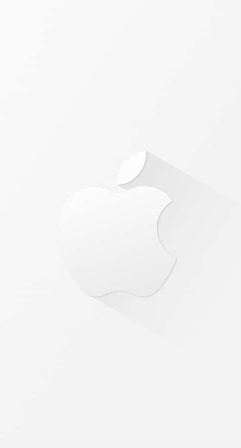 Elegant White Iphone With Apple Logo Wallpaper