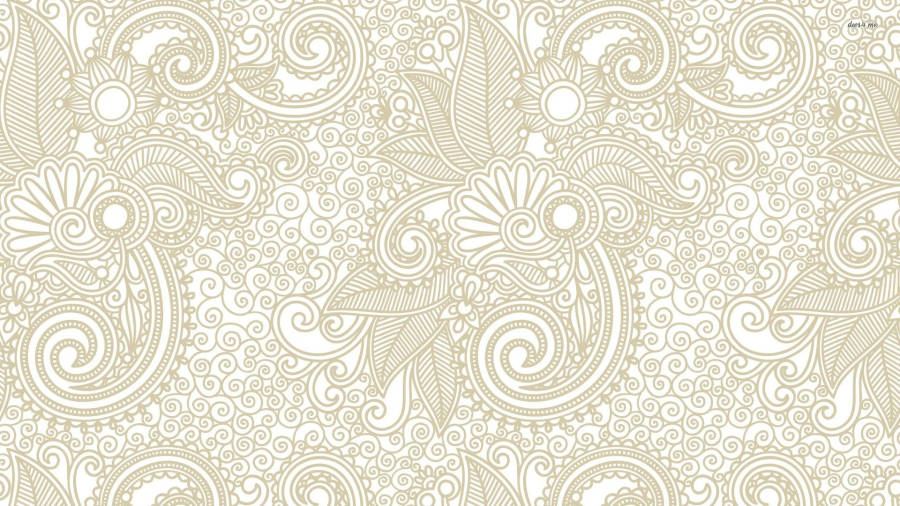 Elegant White Paisley Print Wallpaper