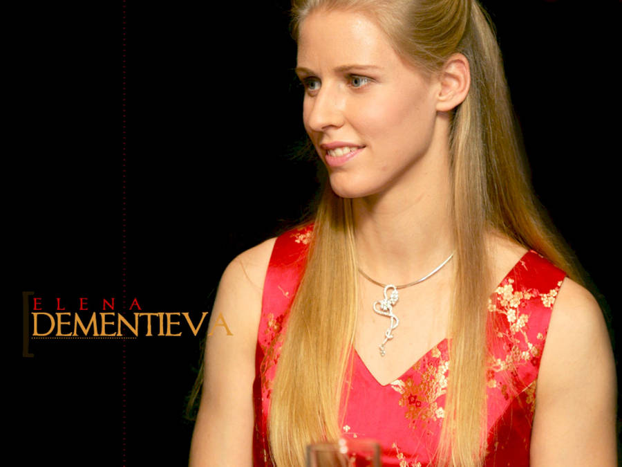 Elena Dementieva Red Beautiful Dress Wallpaper