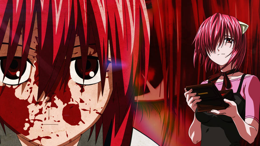 Elfen Lied Lucy Covered In Blood Wallpaper