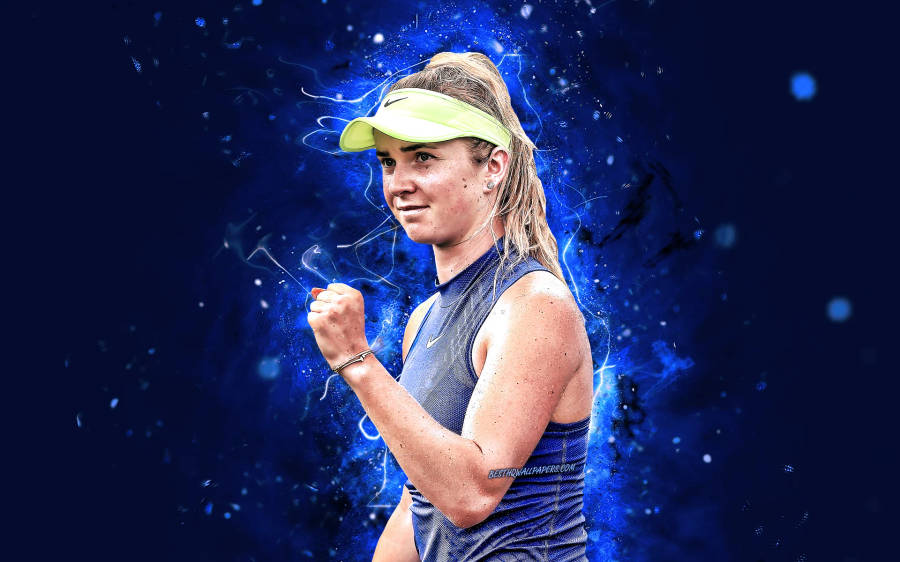 Elina Svitolina Glowing Blue Wallpaper