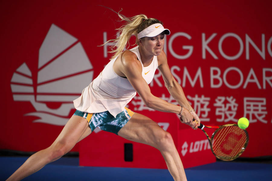 Elina Svitolina In Action At The Hong Kong Open. Wallpaper