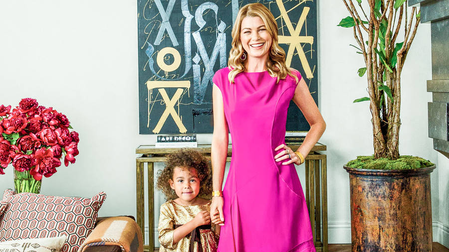 Ellen Pompeo With Her Daughter Wallpaper