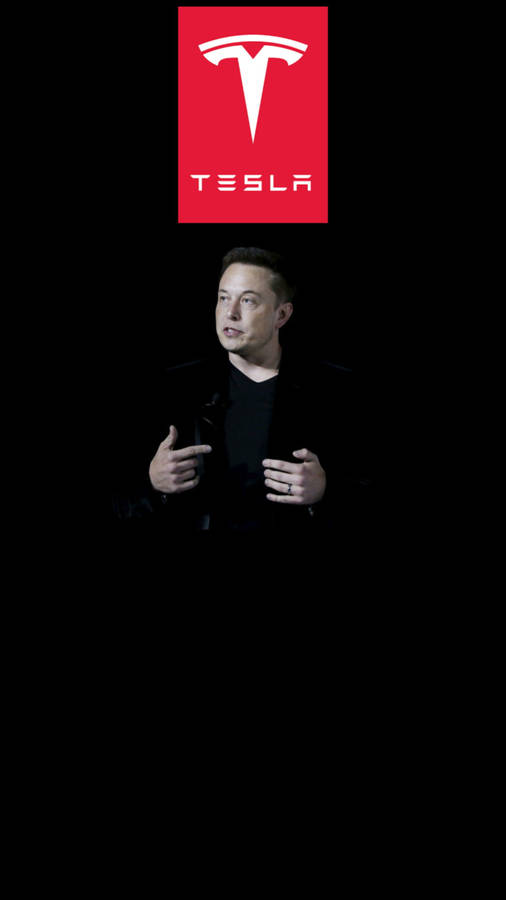 Elon Musk Tesla Logo Portrait Wallpaper