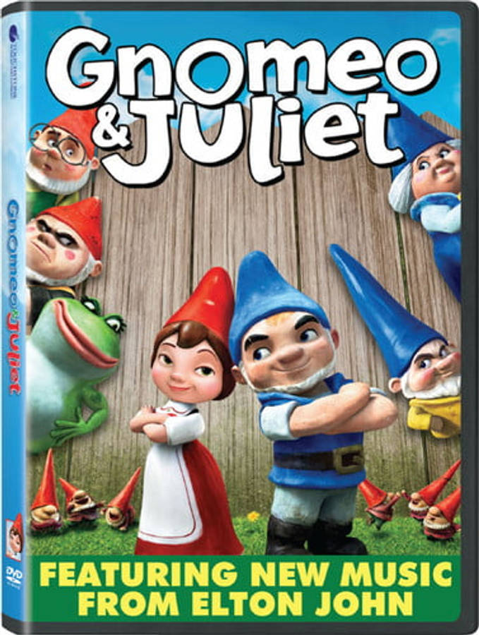 Elton John Posing With Gnomeo And Juliet Dvd Wallpaper