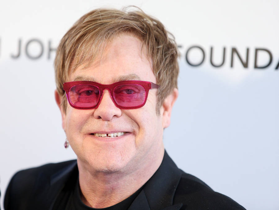 Elton John Smile Pink Glasses Wallpaper