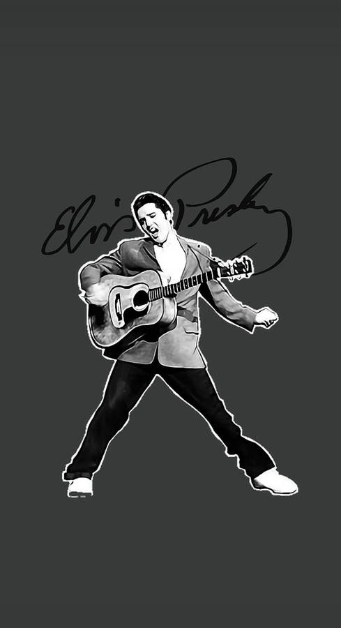 Elvis Presley Monochrome-themed Design Wallpaper