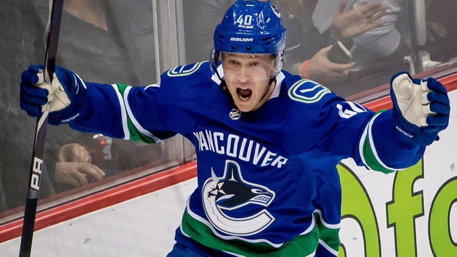 Emanuel Elias Pettersson Making His Startling Nhl Debut Wallpaper