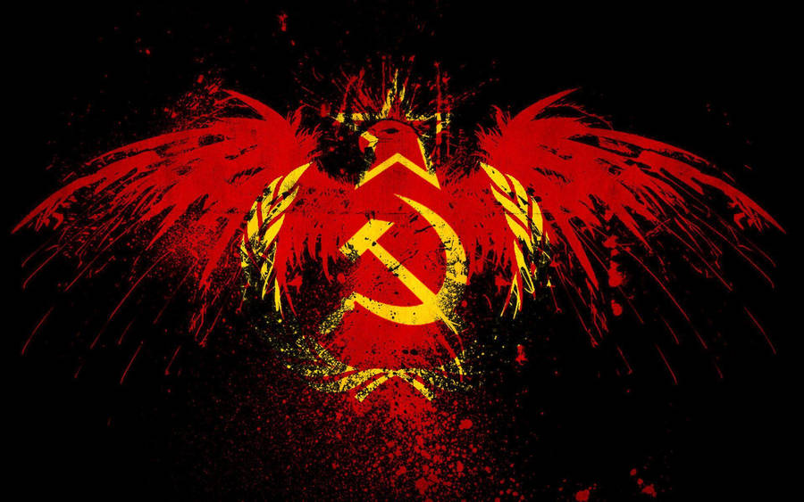 Emblem Of Power - The Soviet Union Flag With Eagle Logo Wallpaper