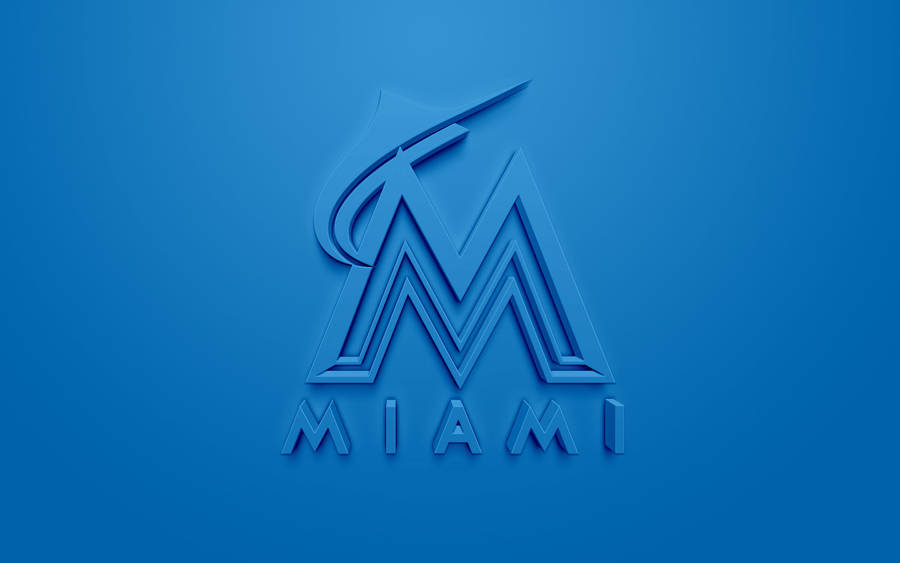 Embossed Miami Marlins Logo Wallpaper