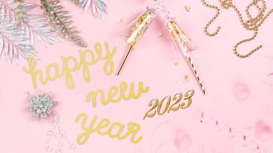 Embrace 2023 With Glitter And Gold - Happy New Year! Wallpaper