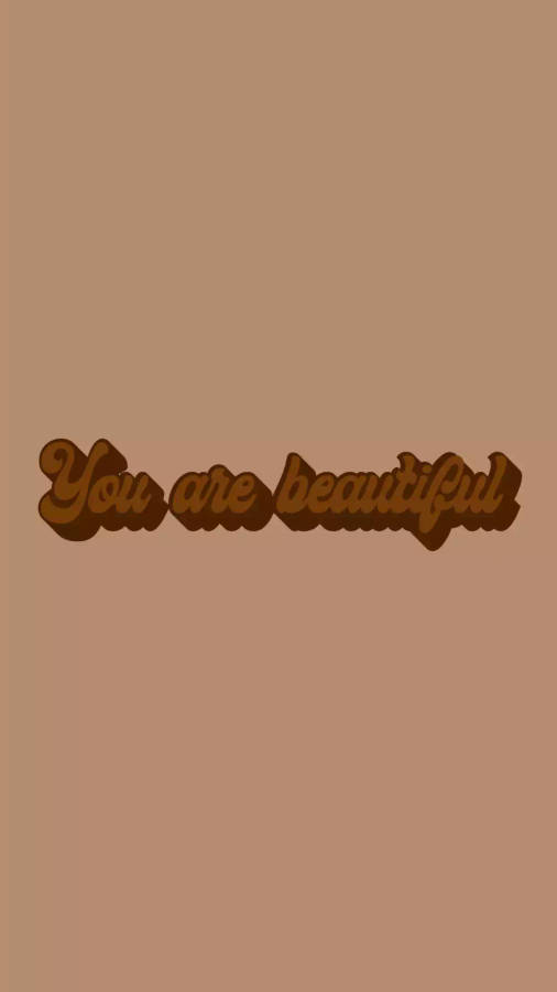 Embrace Your Beauty In Beige Brown Aesthetic Wallpaper