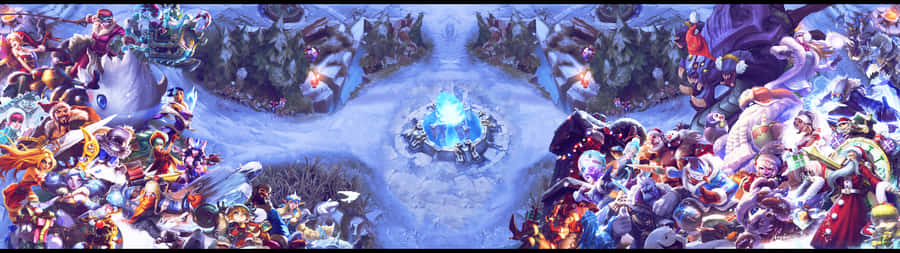 Embrace Your Inner Gamer With League Of Legends Dual Screen Wallpaper
