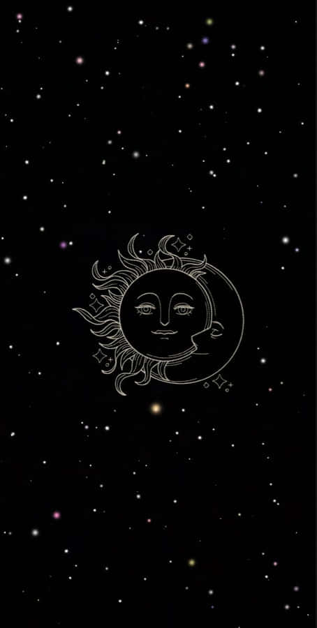 Embracing The Cosmic Balance - Sun And Moon Aesthetic Wallpaper