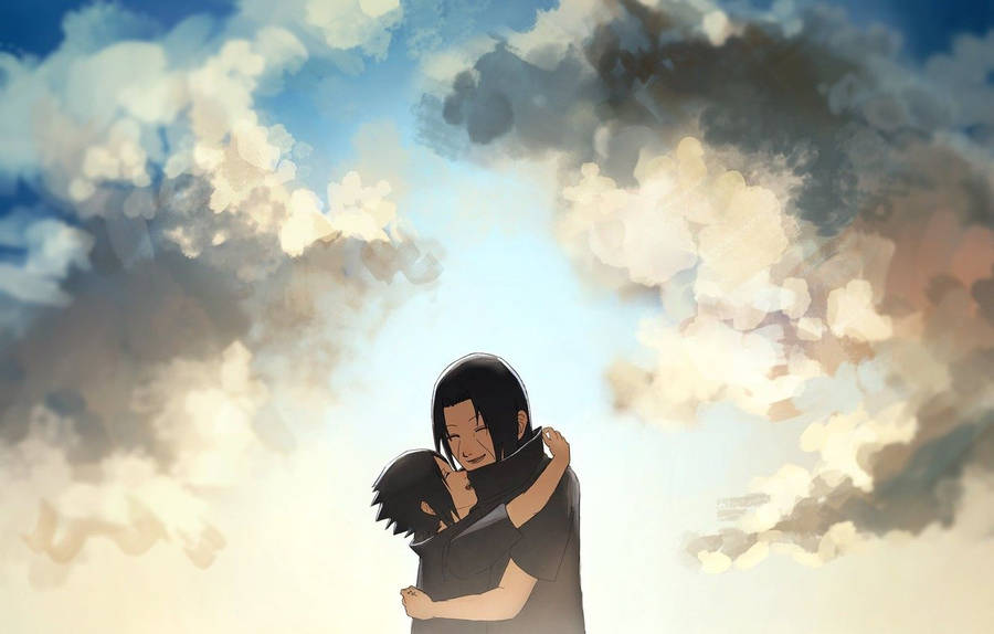 Embracing Uchiha Brothers Wallpaper