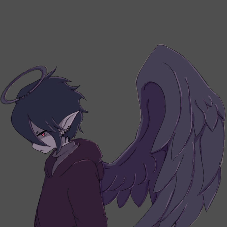 Emo Dark Purple Angel Wallpaper