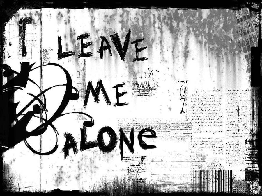 Emo-inspired Leave Me Alone Text Wallpaper