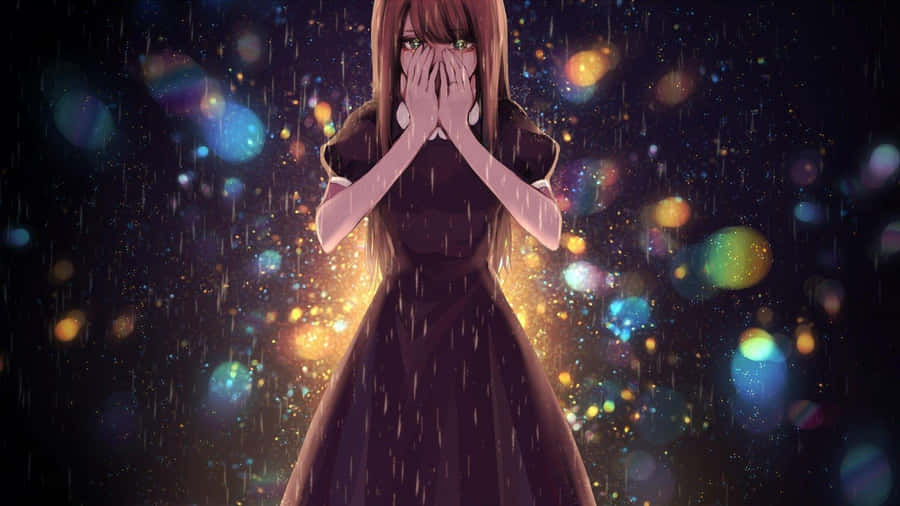 Emotional Anime Girlin Rain Wallpaper