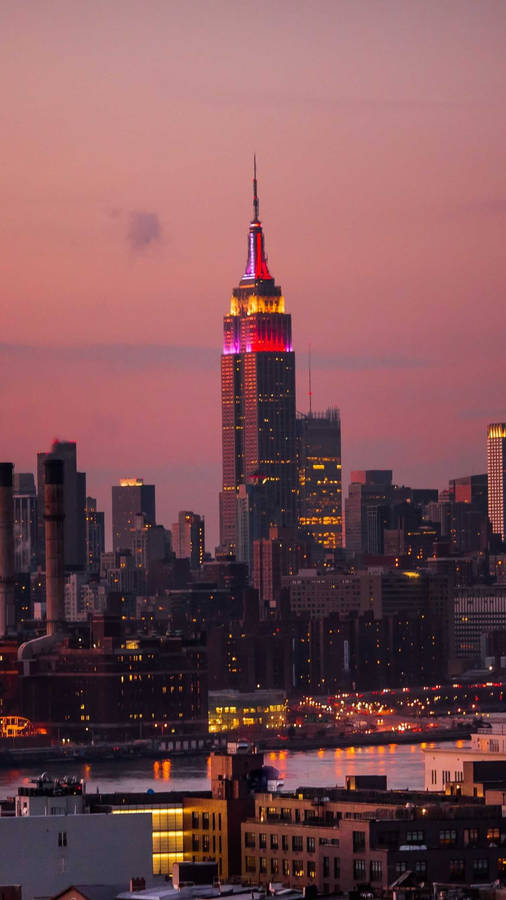 Empire State Building In Pink Wallpaper