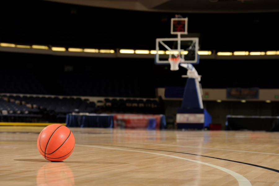 Empty High School Basketball Court Wallpaper