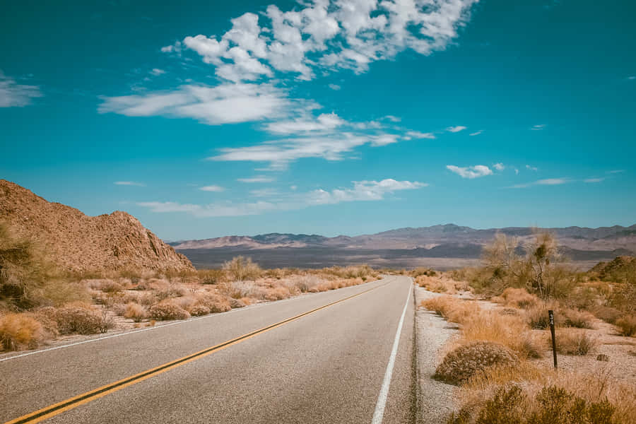 Empty Road And Clear Sky Wallpaper