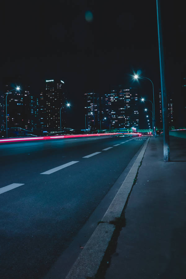 Empty Road At Night Wallpaper