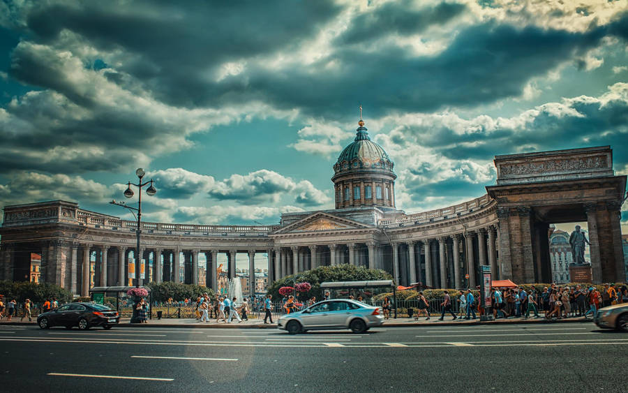 Emulsion Image Of Saint Petersburg Cathedral Wallpaper