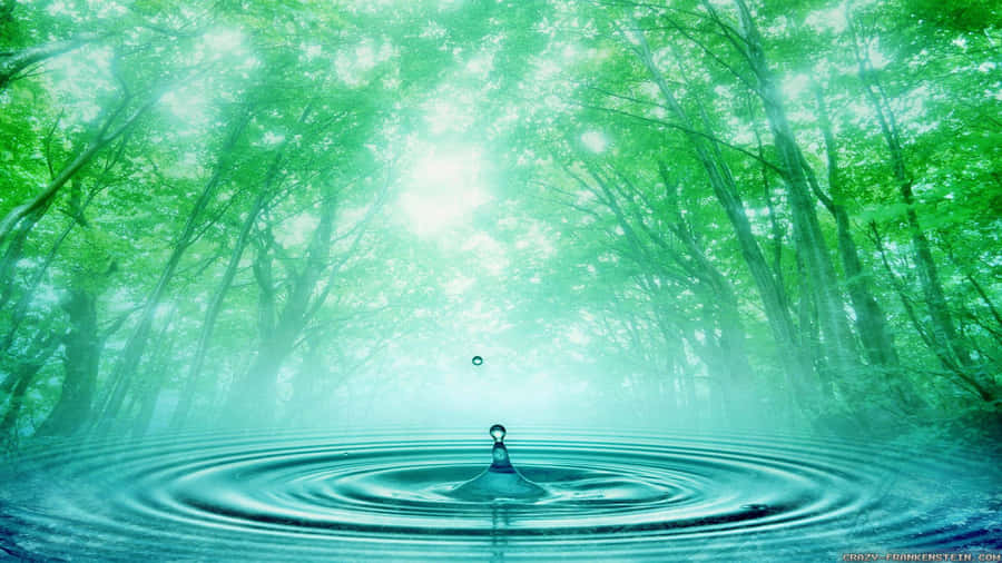 Enchanted Forest Water Drop Wallpaper