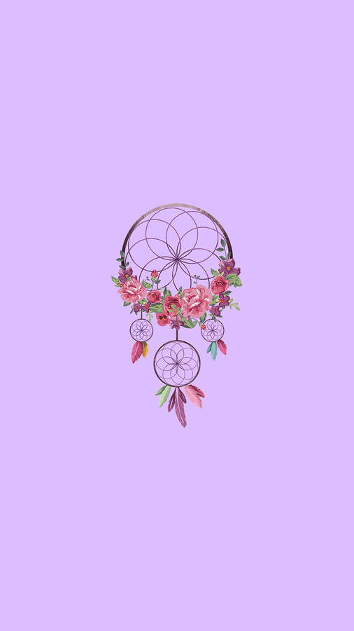 Enchanting Kawaii Purple Dreamcatcher Wallpaper