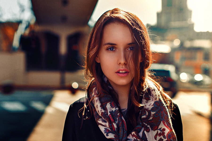 Enchanting Russian Girl Dressed In Traditional Attire Wallpaper