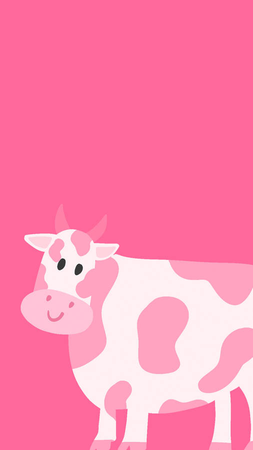 Enchanting Strawberry Cow In A Tranquil Field Wallpaper