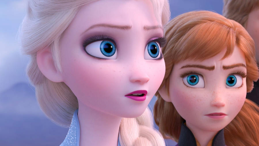 Endearing Sisters: Elsa And Anna Strategizing Wallpaper