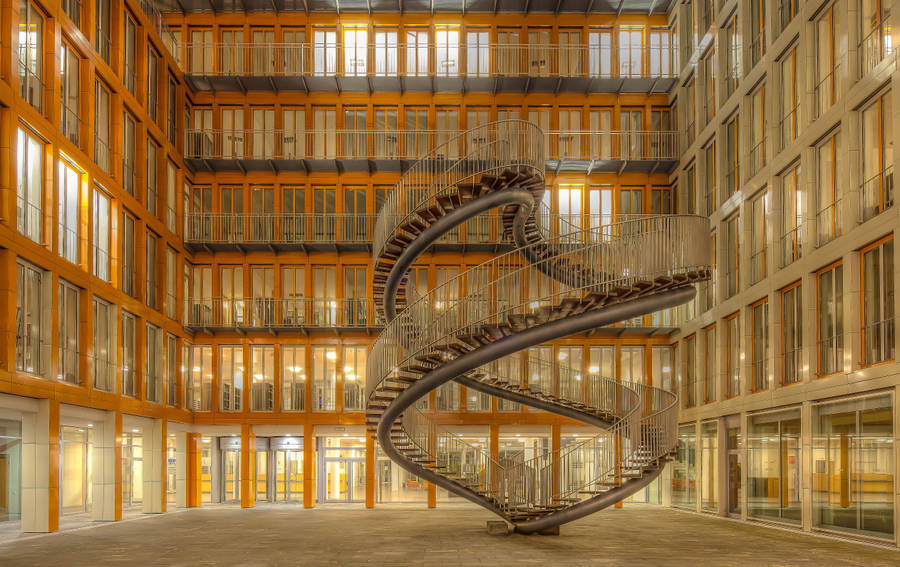 Endless Staircase In Munich Wallpaper