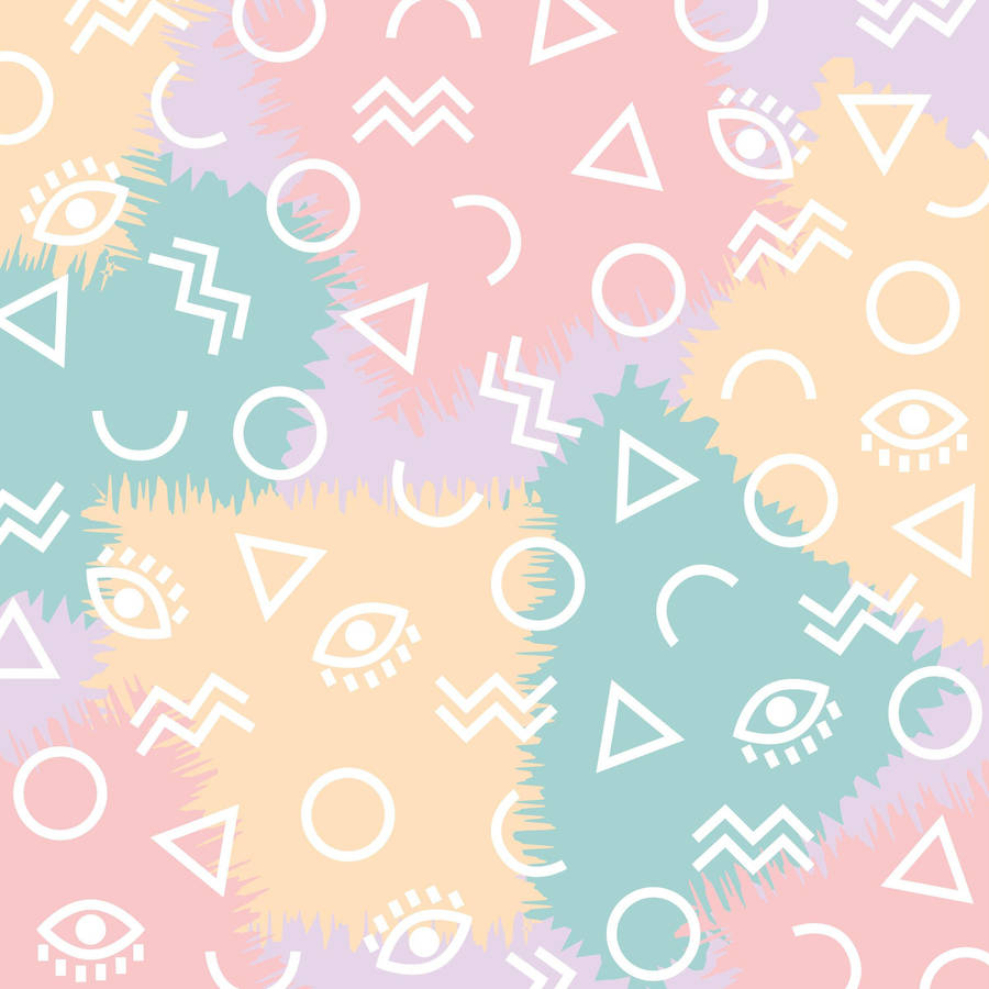 Energetic Cute Pastel Shapes Wallpaper