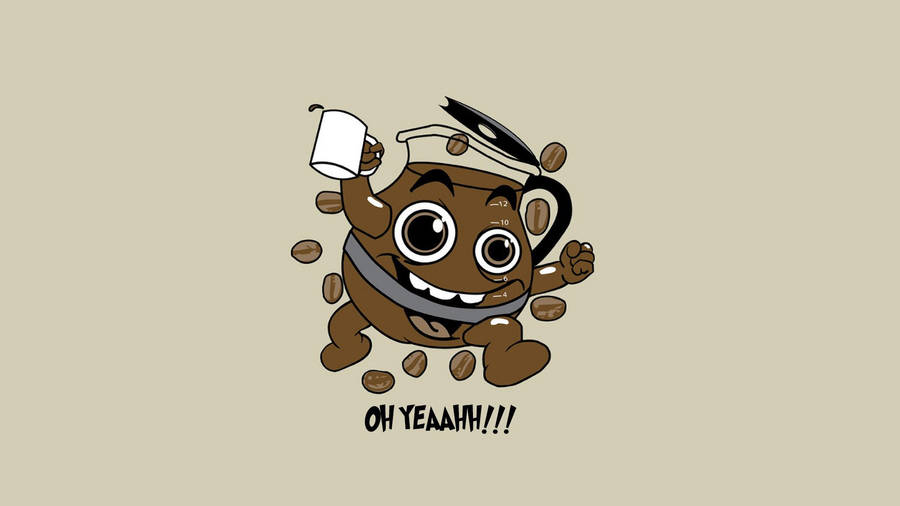 Energized Kool Aid Man With A Cup Of Coffee Wallpaper