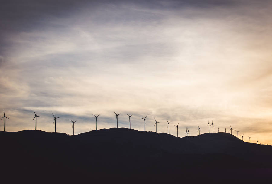 Energy Windmills On A Mountain Wallpaper