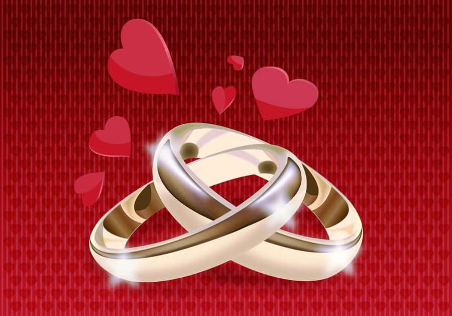 Engagement Gold Rings Vector Art Wallpaper