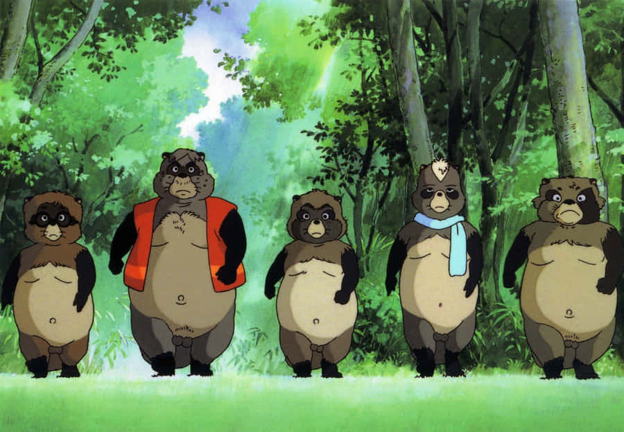 Engaging Pom Poko Scene Wallpaper