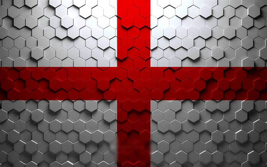 England Flag Hexagon Pattern Wallpaper