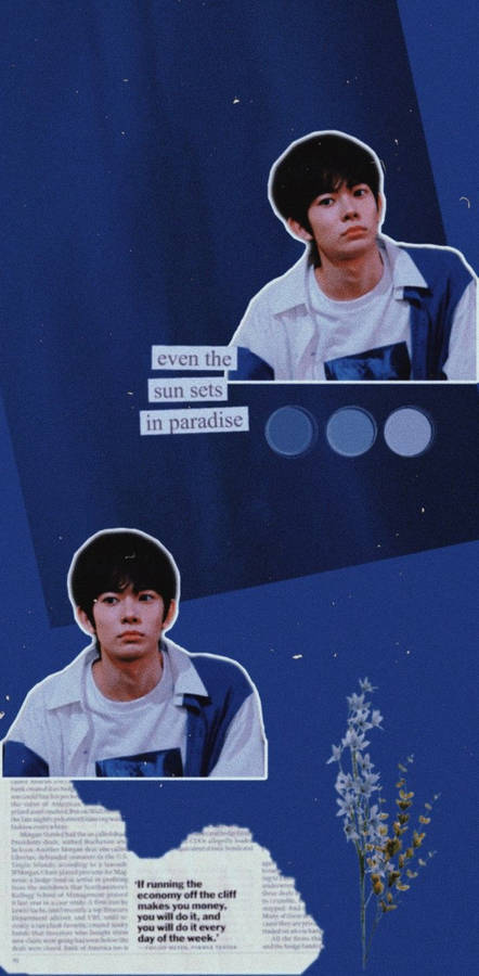 Enhypen Heeseung Dark Blue Aesthetic Collage Wallpaper